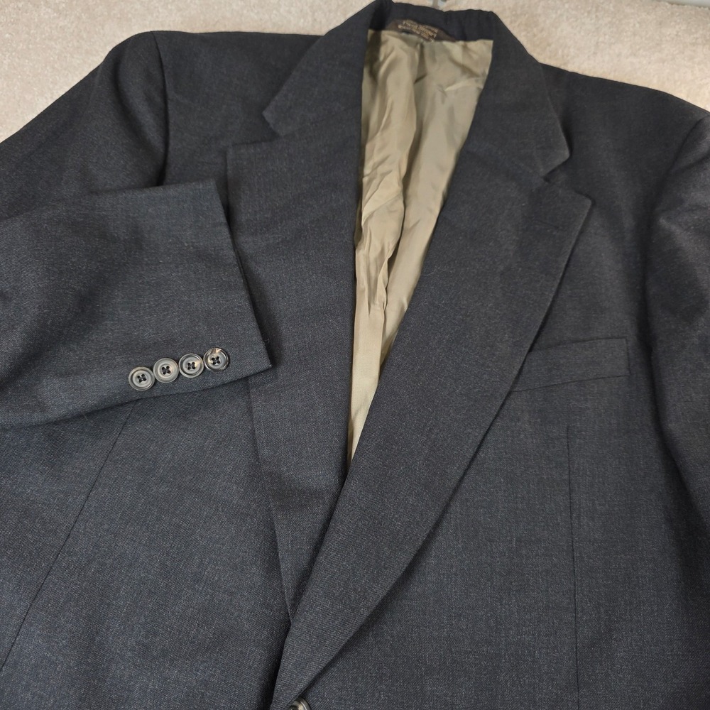 Paul Stuart Sport Coat Blazer Mens 44L (45-39‎ Tall)/ Long Black Wool Two Button